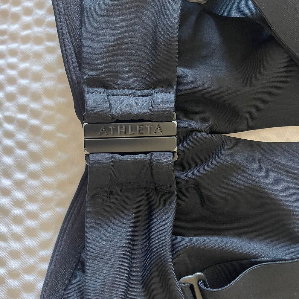 Athleta Square Neck V Bra Cup Bikini Top Black 36B/C Underwire Swimsuit - Picture 7 of 10